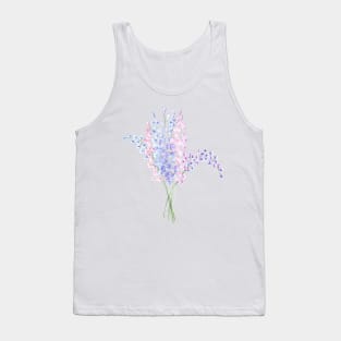 Larkspur, floral watercolor painting Tank Top